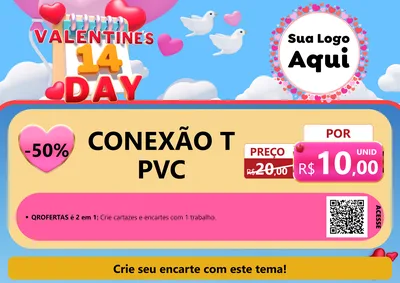 Modelo de Cartaz para Cartaz A4 Horizontal com o tema Valentine's Day para Tubos e conexões