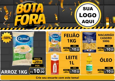 Modelo de Encarte para Encarte A4 Horizontal com o tema Bota Fora para Supermercado