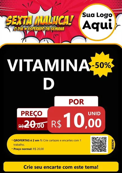 Modelo de Cartaz para Cartaz A4 Vertical com o tema Sexta Maluca! para Farmácia