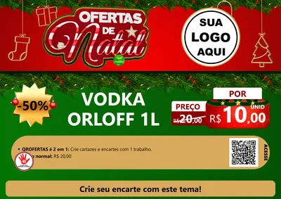 Modelo de Cartaz para Cartaz A4 Horizontal com o tema Ofertas de Natal para Distribuidora de bebidas