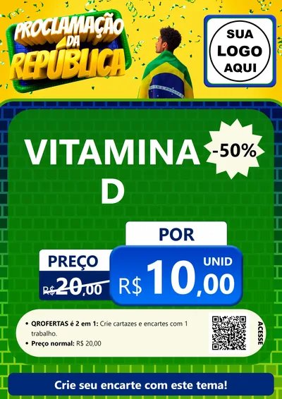 Modelo de Cartaz para Cartaz A4 Vertical com o tema Proclamação da República para Farmácia