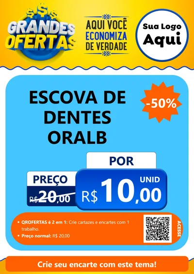Modelo de Cartaz para Cartaz A4 Vertical com o tema Grandes Ofertas para Higiene Pessoal