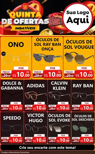 Modelo de Encarte para Encarte Grande com o tema Quinta de Ofertas Imbatíveis para Óticas