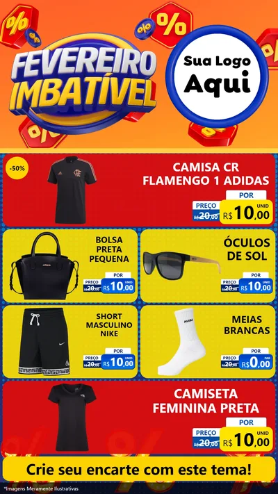 Modelo de TV para TV Vertical com o tema Fevereiro Imbatível para Roupas e acessórios