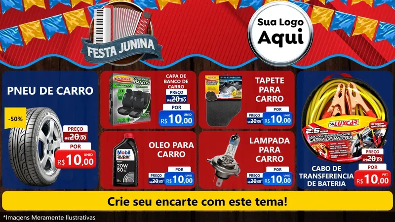 Modelo de TV para TV Horizontal com o tema Festa Junina para Auto peças
