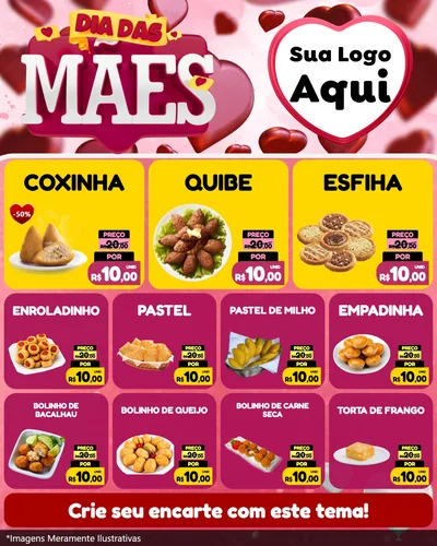 Modelo de Rede Social para Feed Instagram com o tema Dia Das Mães para Salgadaria
