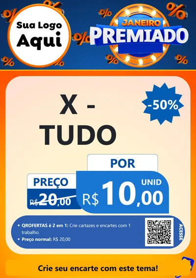 Modelo de Cartaz para Cartaz A4 Vertical com o tema Janeiro Premiado para Hamburgueria