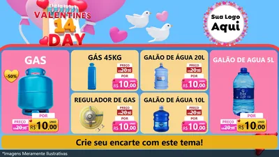 Modelo de TV para TV Horizontal com o tema Valentine's Day para Água e gás