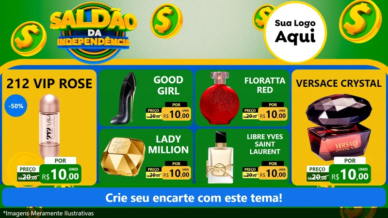 Modelo de TV para TV Horizontal com o tema Saldão da Indepêndencia para Perfumes
