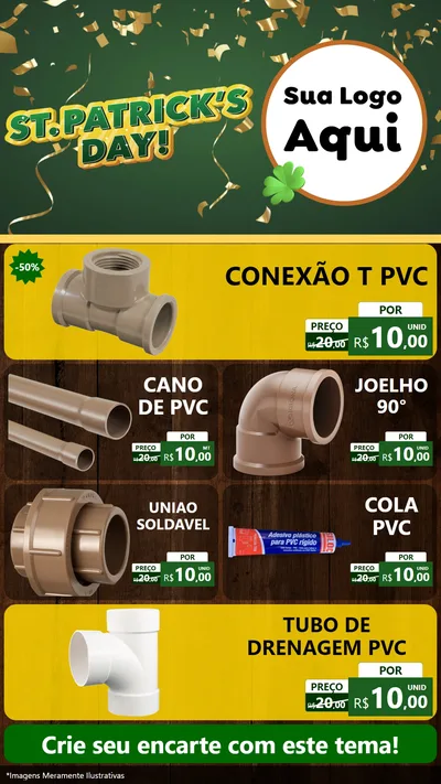Modelo de TV para TV Vertical com o tema St Patriks Day para Tubos e conexões