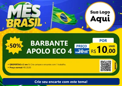 Modelo de Cartaz para Cartaz A4 Horizontal com o tema Mês do Brasil para Armarinho e Aviamentos