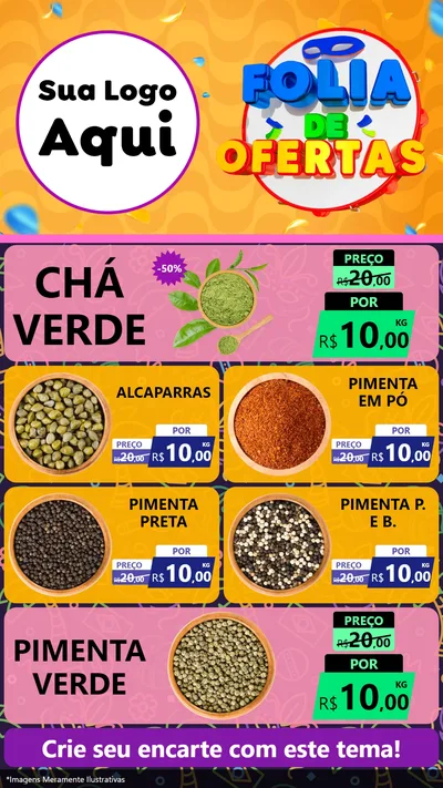 Modelo de TV para TV Vertical com o tema Folia de Ofertas para Produtos Naturais