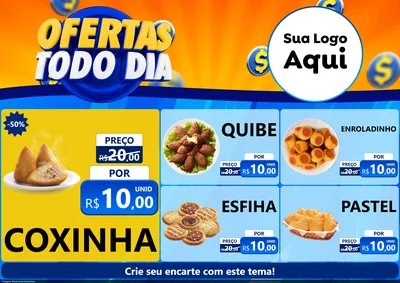Modelo de Encarte para Encarte A4 Horizontal com o tema Ofertas Todo Dia para Salgadaria
