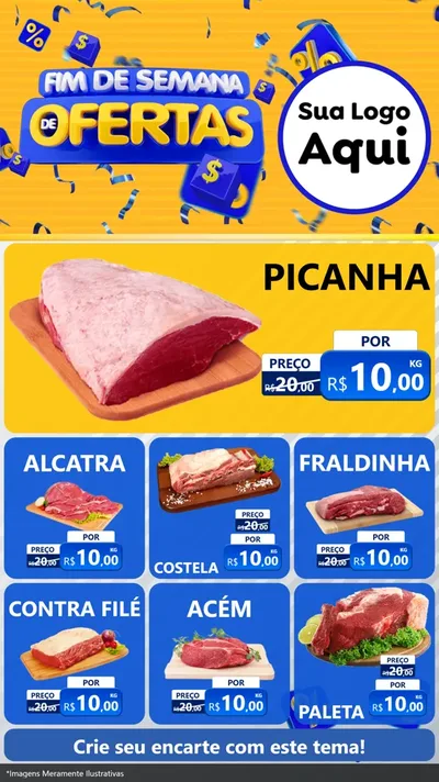 Modelo de Rede Social para Stories com o tema Fim de Semana de Ofertas para Açougue