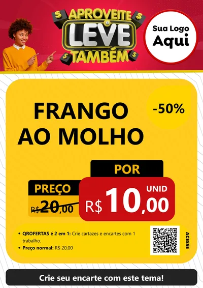Modelo de Cartaz para Cartaz A4 Vertical com o tema Aproveite e Leve Também para Restaurante