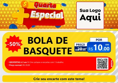 Modelo de Cartaz para Cartaz A4 Horizontal com o tema Quarta Mais Especial para Artigos Esportivos