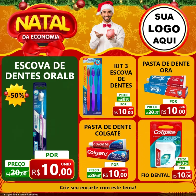 Modelo de Rede Social para Feed Facebook com o tema Natal da Economia para Higiene Pessoal