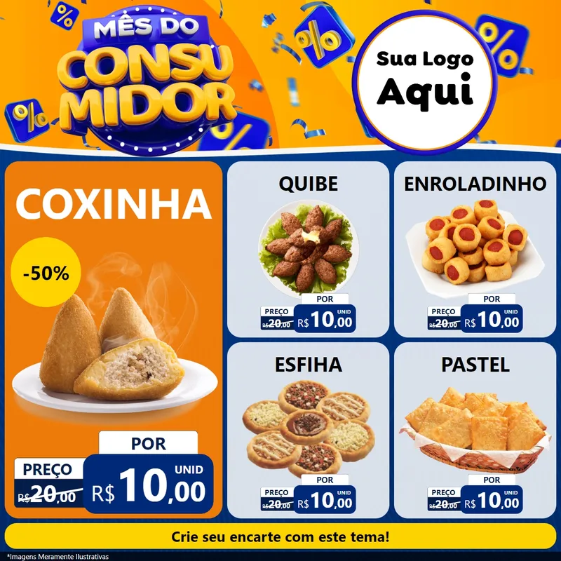 Modelo de Rede Social para Feed Facebook com o tema Mês do Consumidor para Salgadaria