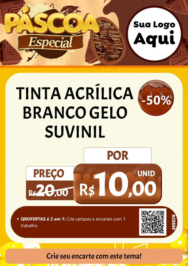 Modelo de Cartaz para Cartaz A4 Vertical com o tema Páscoa Especial para Tintas e Ferramentas