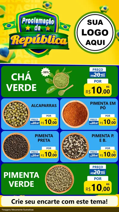 Modelo de TV para TV Vertical com o tema Proclamação da República para Produtos Naturais