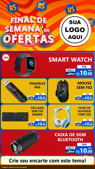 Modelo de TV para TV Vertical com o tema Final de Semana de Ofertas para Informática