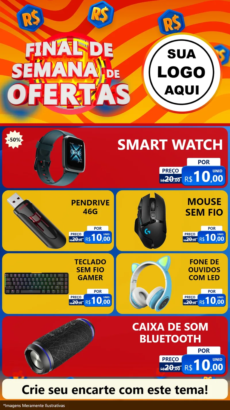 Modelo de TV para TV Vertical com o tema Final de Semana de Ofertas para Informática