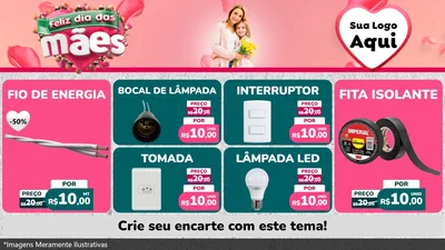 Modelo de TV para TV Horizontal com o tema Feliz Dia das Mães para Materiais Elétricos
