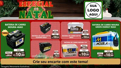 Modelo de TV para TV Horizontal com o tema Especial de Natal para Baterias Elétricas