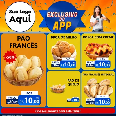 Modelo de Rede Social para Feed Facebook com o tema Exclusivo do Aplicativo para Padaria
