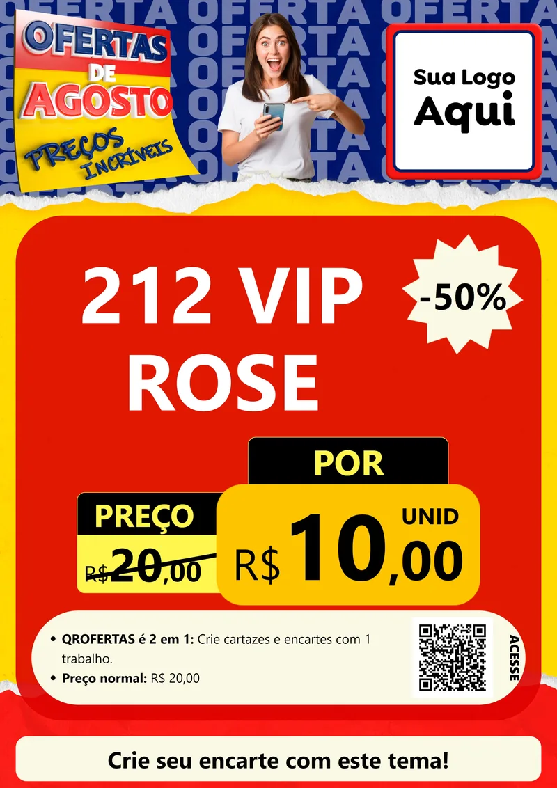 Modelo de Cartaz para Cartaz A4 Vertical com o tema Ofertas de Agosto - Preços Incríveis para Perfumes