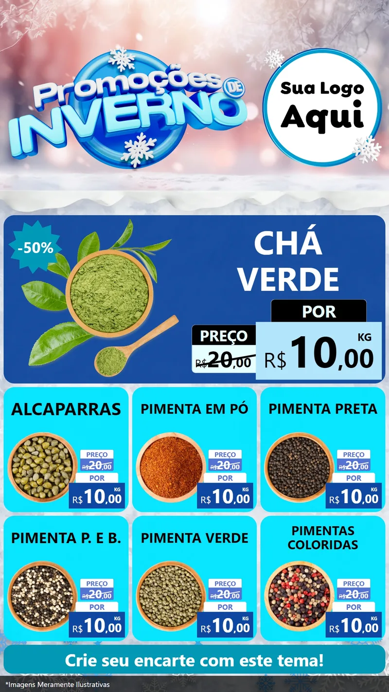 Modelo de Rede Social para Stories com o tema Promoções de Inverno para Produtos Naturais