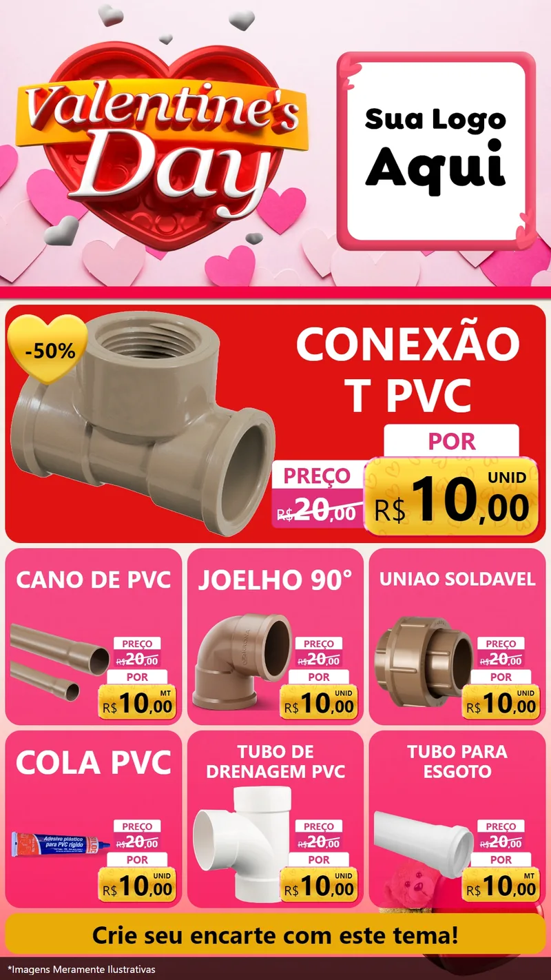 Modelo de Rede Social para Stories com o tema Valentine's Day para Tubos e conexões
