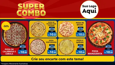 Modelo de TV para TV Horizontal com o tema Super Combo para Pizzaria