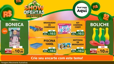 Modelo de TV para TV Horizontal com o tema Show de Ofertas Imbatíveis para Brinquedos