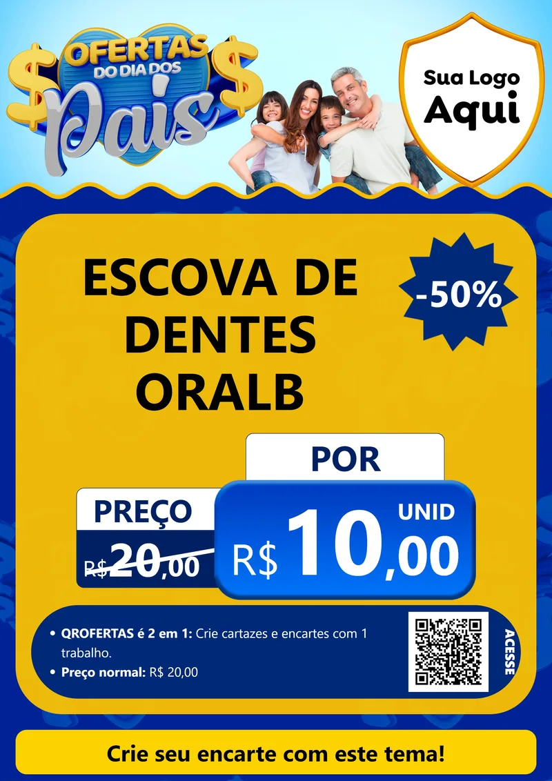 Modelo de Cartaz para Cartaz A4 Vertical com o tema Ofertas do Dia dos Pais para Higiene Pessoal