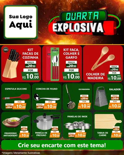 Modelo de Rede Social para Feed Instagram com o tema Quarta Explosiva para Utilidades Domésticas
