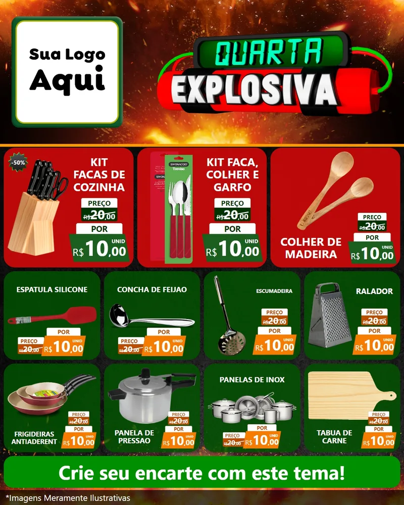 Modelo de Rede Social para Feed Instagram com o tema Quarta Explosiva para Utilidades Domésticas