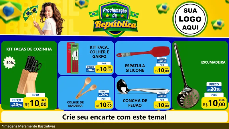 Modelo de TV para TV Horizontal com o tema Proclamação da República para Utilidades Domésticas