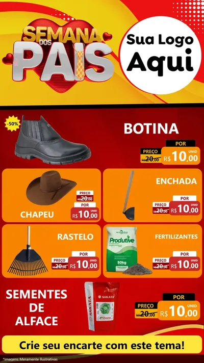 Modelo de TV para TV Vertical com o tema Semana Dos Pais para Agropecuária