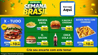 Modelo de TV para TV Horizontal com o tema Especial Semana do Brasil para Hamburgueria