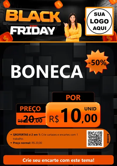 Modelo de Cartaz para Cartaz A4 Vertical com o tema Black Friday para Brinquedos