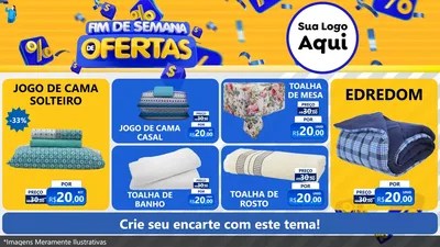 Modelo de TV para TV Horizontal com o tema Fim de Semana de Ofertas para Cama, Mesa e Banho