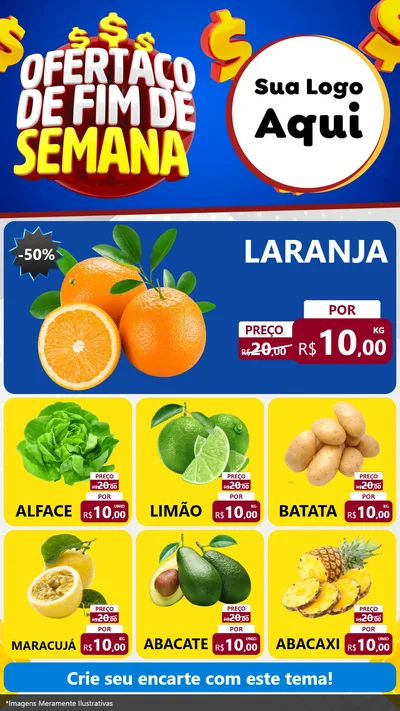 Modelo de Rede Social para Stories com o tema Ofertaço de Fim de Semana para Hortifrúti
