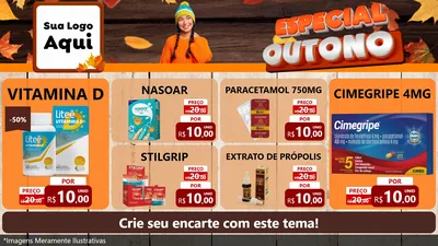 Modelo de TV para TV Horizontal com o tema Especial Outono para Farmácia