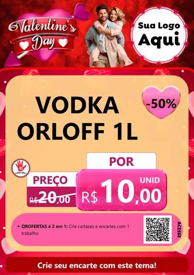 Modelo de Cartaz para Cartaz A4 Vertical com o tema Valentine's Day para Distribuidora de bebidas