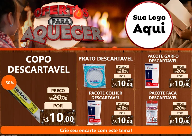 Modelo de Encarte para Encarte A4 Horizontal com o tema Ofertas Para Aquecer para Embalagens