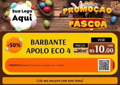 Modelo de Cartaz para Cartaz A4 Horizontal com o tema Promoção Páscoa para Armarinho e Aviamentos