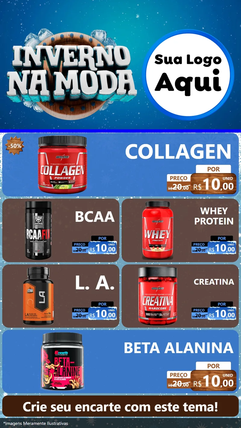Modelo de TV para TV Vertical com o tema Inverno na Moda para Suplementos alimentares