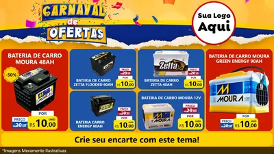 Modelo de TV para TV Horizontal com o tema Carnaval de Ofertas para Baterias Elétricas