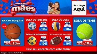 Modelo de TV para TV Horizontal com o tema Promoção das Mães para Artigos Esportivos